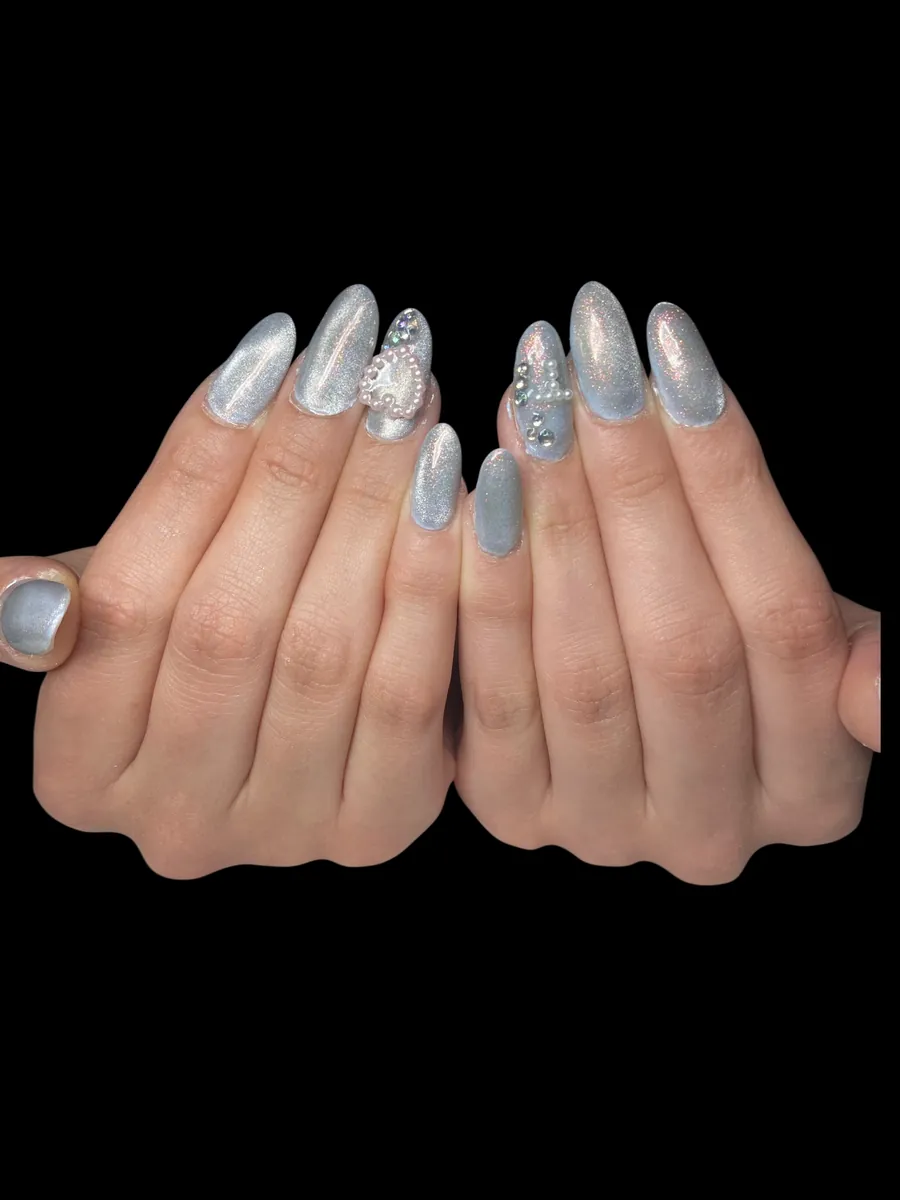Acrygel bleu glacé holographique